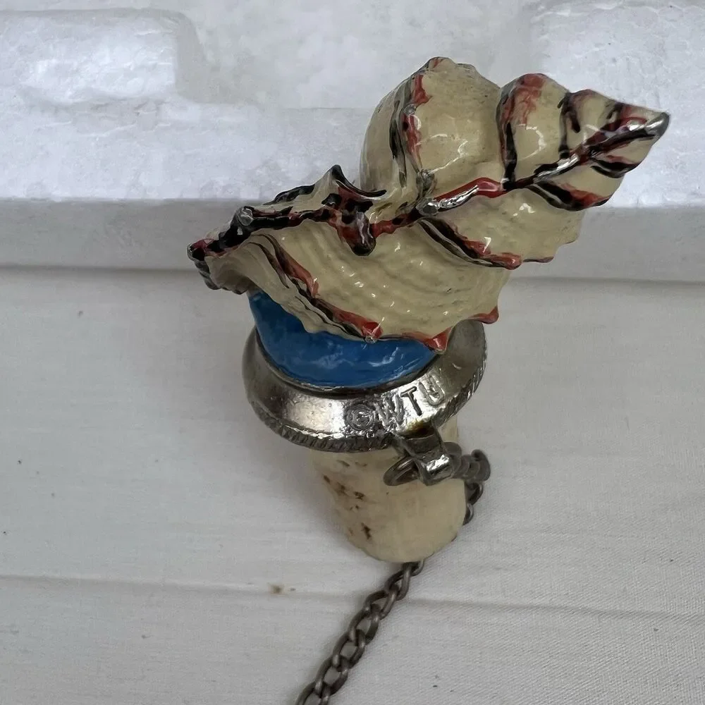 Lot Of‎ 4 Wine Bottle Stopper Deck Head The Thinker From H.M.Seashell From WTU